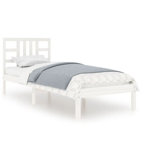 vidaXL Bed Frame without Mattress White 100x200 cm Solid Wood
