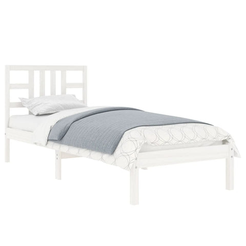 vidaXL Bed Frame without Mattress White 100x200 cm Solid Wood