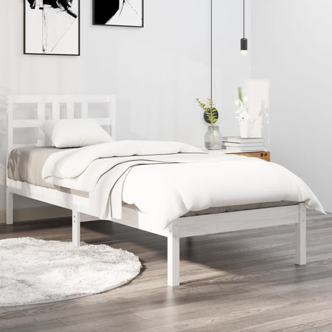 vidaXL Bed Frame without Mattress White 100x200 cm Solid Wood
