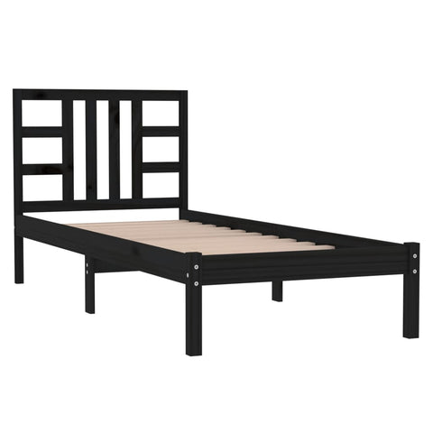 vidaXL Bed Frame without Mattress Black 100x200 cm Solid Wood