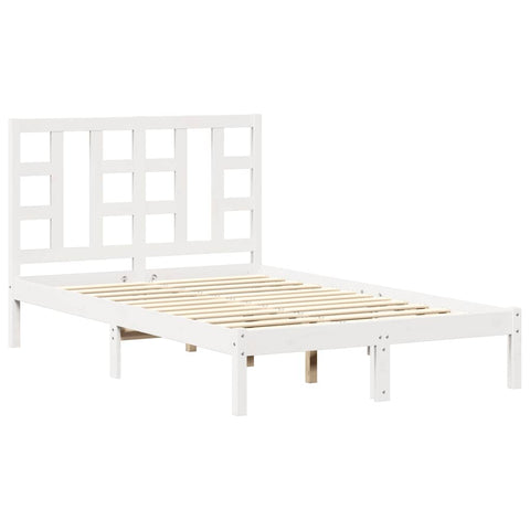vidaXL Bed Frame without Mattress White 120x200 cm Solid Wood