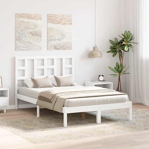 vidaXL Bed Frame without Mattress White 120x200 cm Solid Wood
