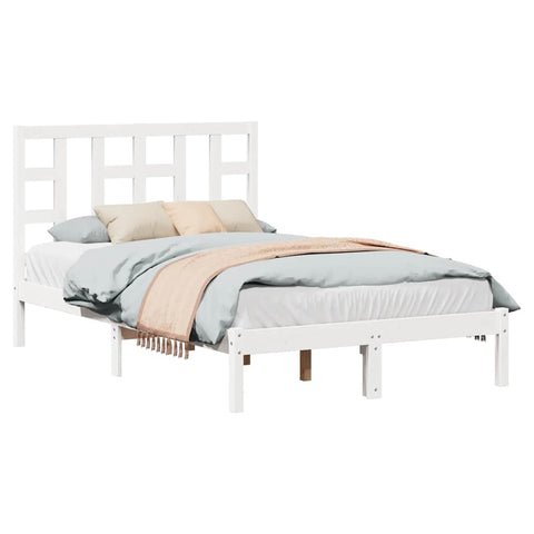 vidaXL Bed Frame without Mattress White 120x200 cm Solid Wood