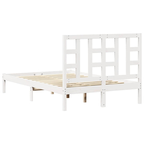 vidaXL Bed Frame without Mattress White 120x200 cm Solid Wood