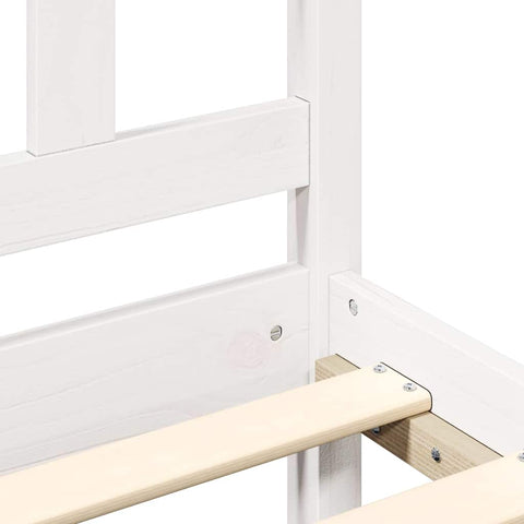 vidaXL Bed Frame without Mattress White 120x200 cm Solid Wood
