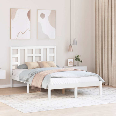 vidaXL Bed Frame without Mattress White 120x200 cm Solid Wood