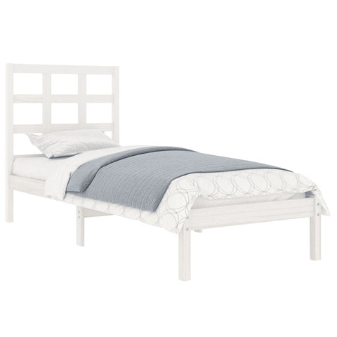 vidaXL Bed Frame without Mattress White 90x190 cm Single Solid Wood