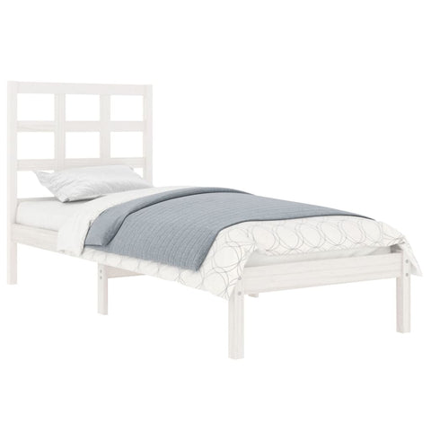 vidaXL Bed Frame without Mattress White 90x200 cm Solid Wood