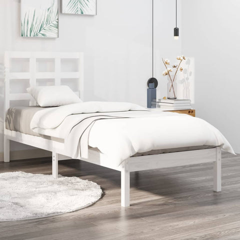 vidaXL Bed Frame without Mattress White 90x200 cm Solid Wood