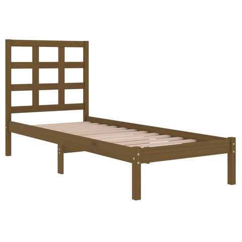 vidaXL Bed Frame without Mattress Honey Brown 100x200 cm Solid Wood