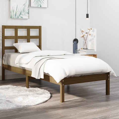 vidaXL Bed Frame without Mattress Honey Brown 100x200 cm Solid Wood