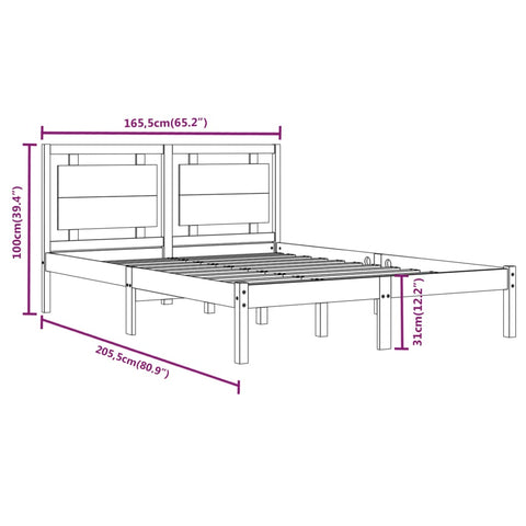 vidaXL Bed Frame without Mattress 160x200 cm Solid Wood