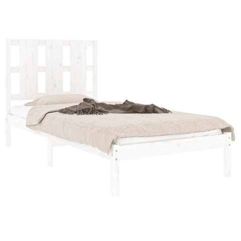 vidaXL Bed Frame without Mattress White 90x190 cm Single Solid Wood