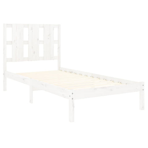 vidaXL Bed Frame without Mattress White 90x190 cm Single Solid Wood