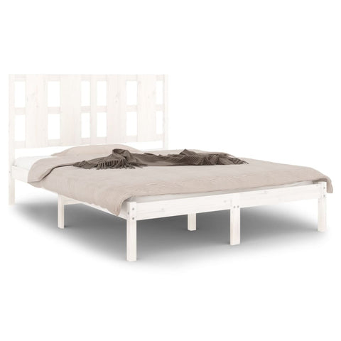vidaXL Bed Frame without Mattress White 140x190 cm  Solid Wood Pine