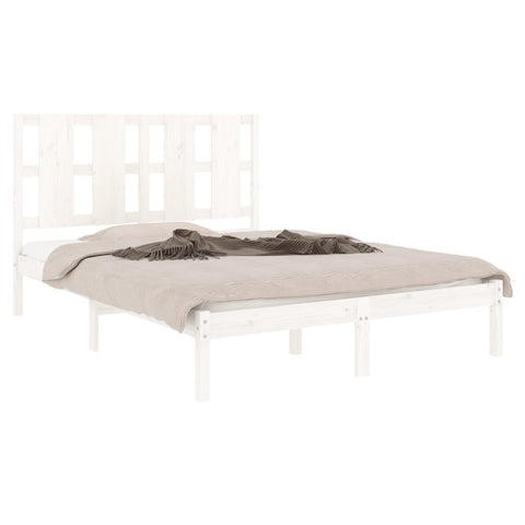 vidaXL Bed Frame without Mattress White 140x190 cm  Solid Wood Pine