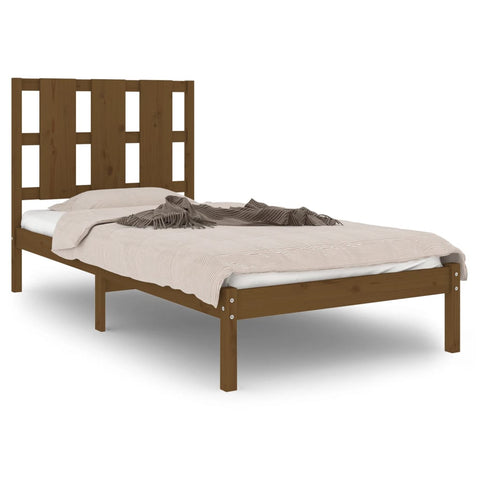 vidaXL Bed Frame without Mattress Honey Brown 100x200 cm  Solid Wood Pine