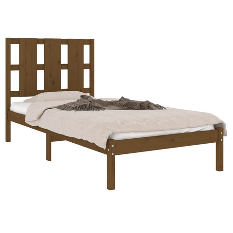 vidaXL Bed Frame without Mattress Honey Brown 100x200 cm  Solid Wood Pine