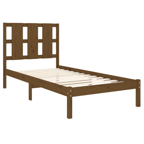 vidaXL Bed Frame without Mattress Honey Brown 100x200 cm  Solid Wood Pine