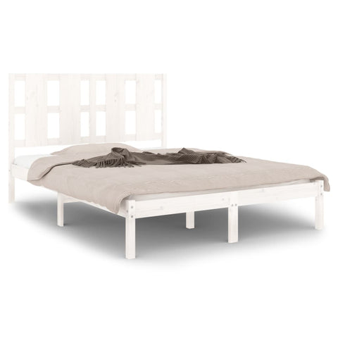 vidaXL Bed Frame without Mattress White 120x200 cm  Solid Wood Pine