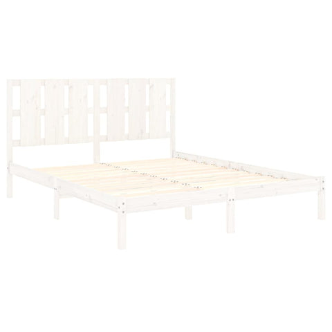 vidaXL Bed Frame without Mattress White 150x200 cm King Size Solid Wood