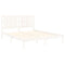 vidaXL Bed Frame without Mattress White 150x200 cm King Size Solid Wood