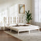 vidaXL Bed Frame without Mattress White 150x200 cm King Size Solid Wood