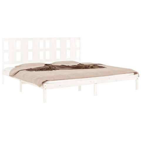 vidaXL Bed Frame without Mattress White 180x200 cm Super King Solid Wood
