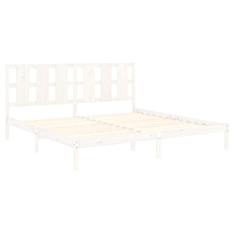 vidaXL Bed Frame without Mattress White 180x200 cm Super King Solid Wood
