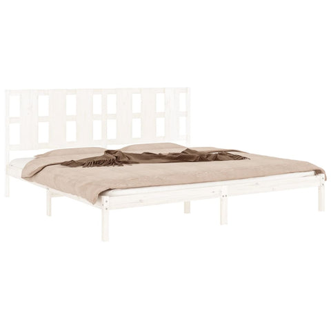 vidaXL Bed Frame without Mattress White 200x200 cm Solid Wood Pine