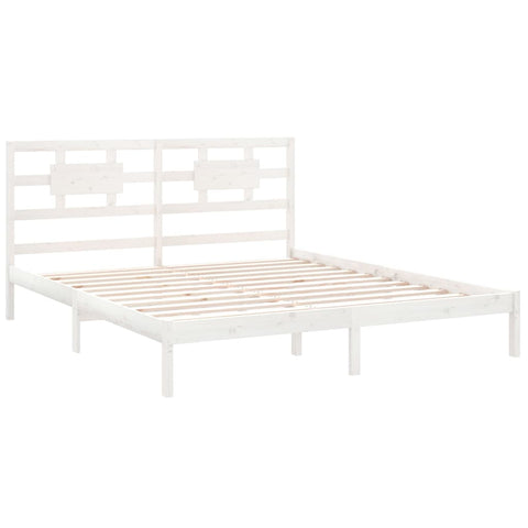 vidaXL Bed Frame without Mattress White 180x200 cm Super King Solid Wood