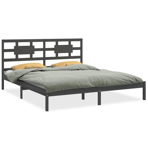 vidaXL Bed Frame without Mattress Grey 200x200 cm Solid Wood