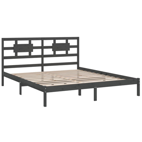 vidaXL Bed Frame without Mattress Grey 200x200 cm Solid Wood