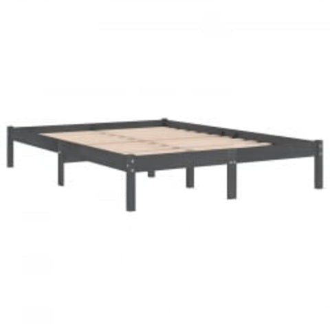 vidaXL Bed Frame without Mattress Grey 200x200 cm Solid Wood