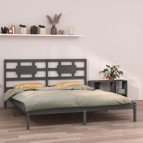 vidaXL Bed Frame without Mattress Grey 200x200 cm Solid Wood