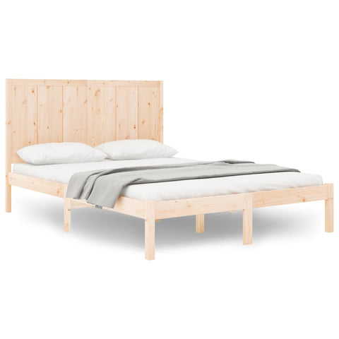 vidaXL Bed Frame without Mattress 135x190 cm Double Solid Wood Pine
