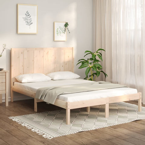 vidaXL Bed Frame without Mattress 135x190 cm Double Solid Wood Pine
