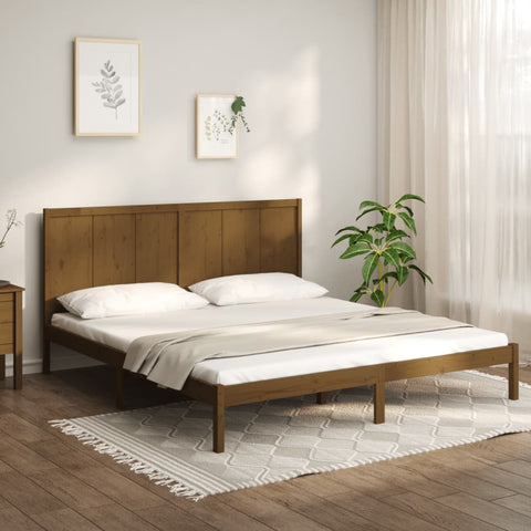 vidaXL Bed Frame without Mattress Honey Brown 200x200 cm Solid Wood Pine