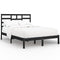 vidaXL Bed Frame without Mattress Black Solid Wood 140x190 cm