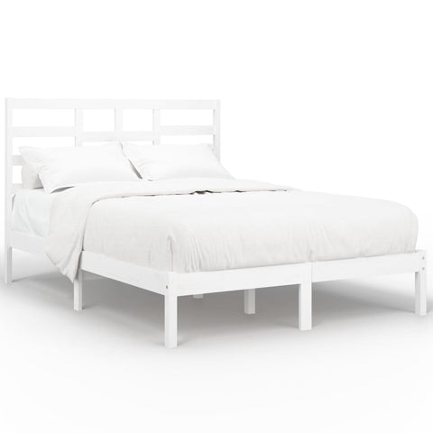 vidaXL Bed Frame without Mattress White Solid Wood 160x200 cm
