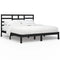 vidaXL Bed Frame without Mattress Black Solid Wood 200x200 cm