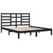vidaXL Bed Frame without Mattress Black Solid Wood 200x200 cm