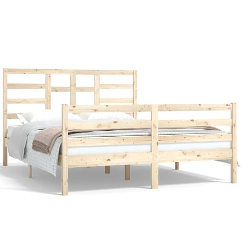 vidaXL Bed Frame without Mattress Solid Wood 150x200 cm King Size
