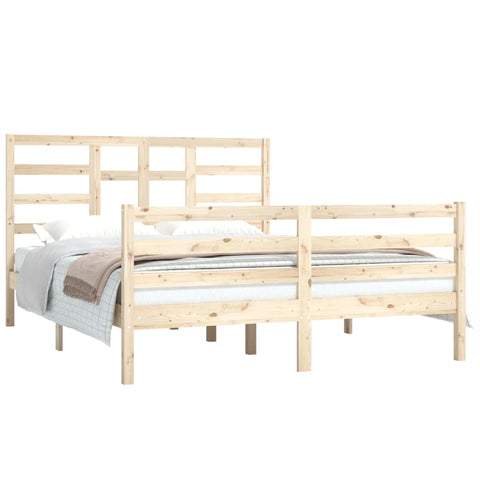 vidaXL Bed Frame without Mattress Solid Wood 150x200 cm King Size