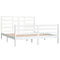 vidaXL Bed Frame without Mattress White Solid Wood 160x200 cm