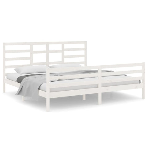 vidaXL Bed Frame without Mattress White Solid Wood 200x200 cm