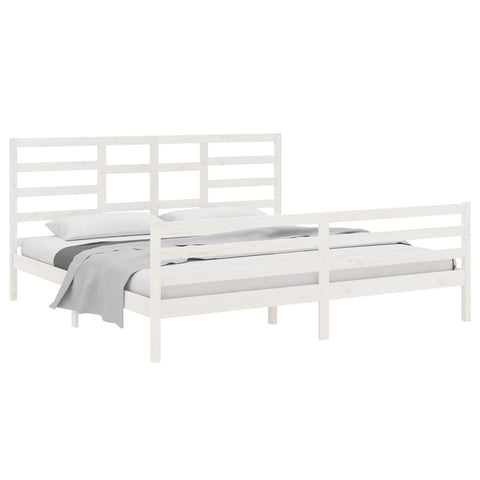 vidaXL Bed Frame without Mattress White Solid Wood 200x200 cm