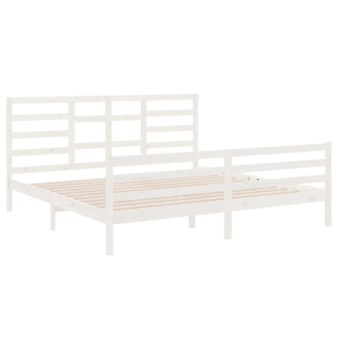 vidaXL Bed Frame without Mattress White Solid Wood 200x200 cm