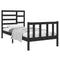 vidaXL Bed Frame without Mattress Black Solid Wood 75x190 cm Small Single