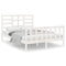 vidaXL Bed Frame without Mattress White Solid Wood 140x190 cm